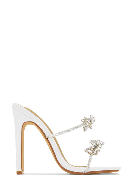Life Is A Party Embellished High Heel Mules - Pink