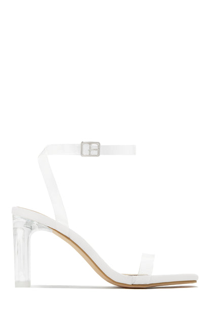 Simply Yours Clear Ankle Strap Heels - White