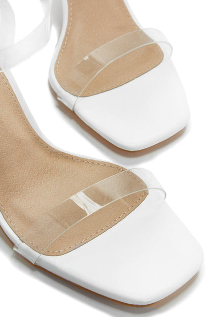Simply Yours Clear Ankle Strap Heels - White