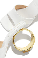 Naomi Sphere Heel Mules - White