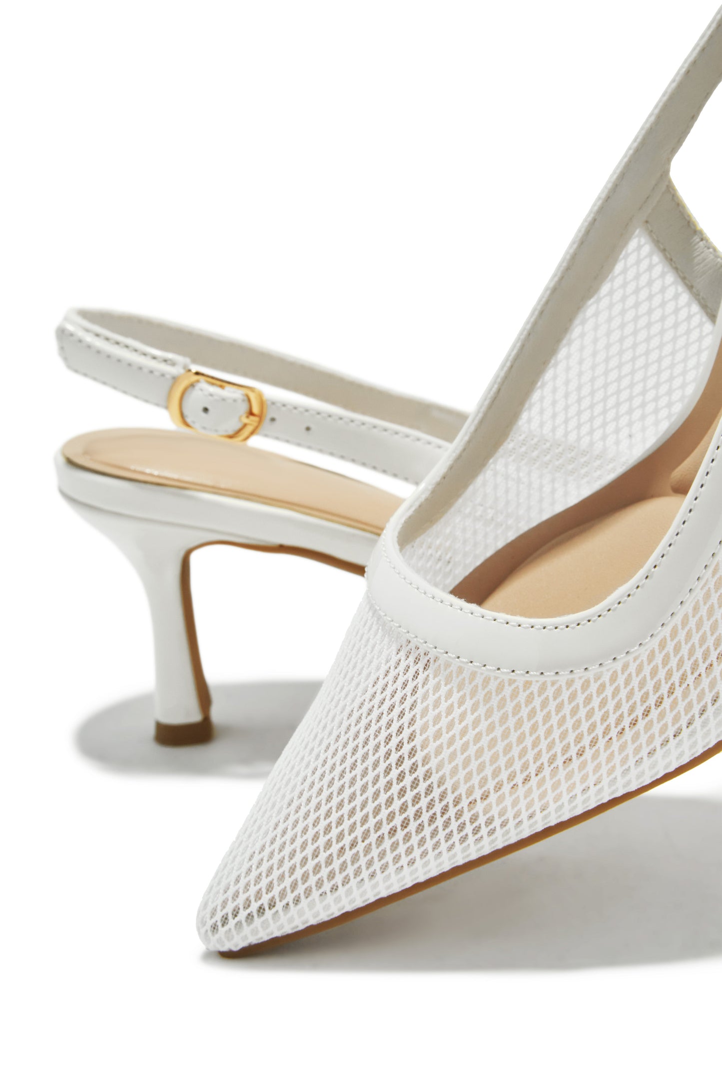 Chloey Slingback Mid Heel Pumps - Ivory