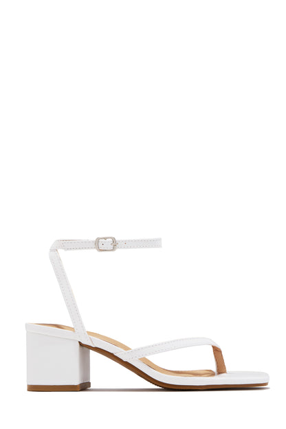 Letty Chunky Mid Heels - White