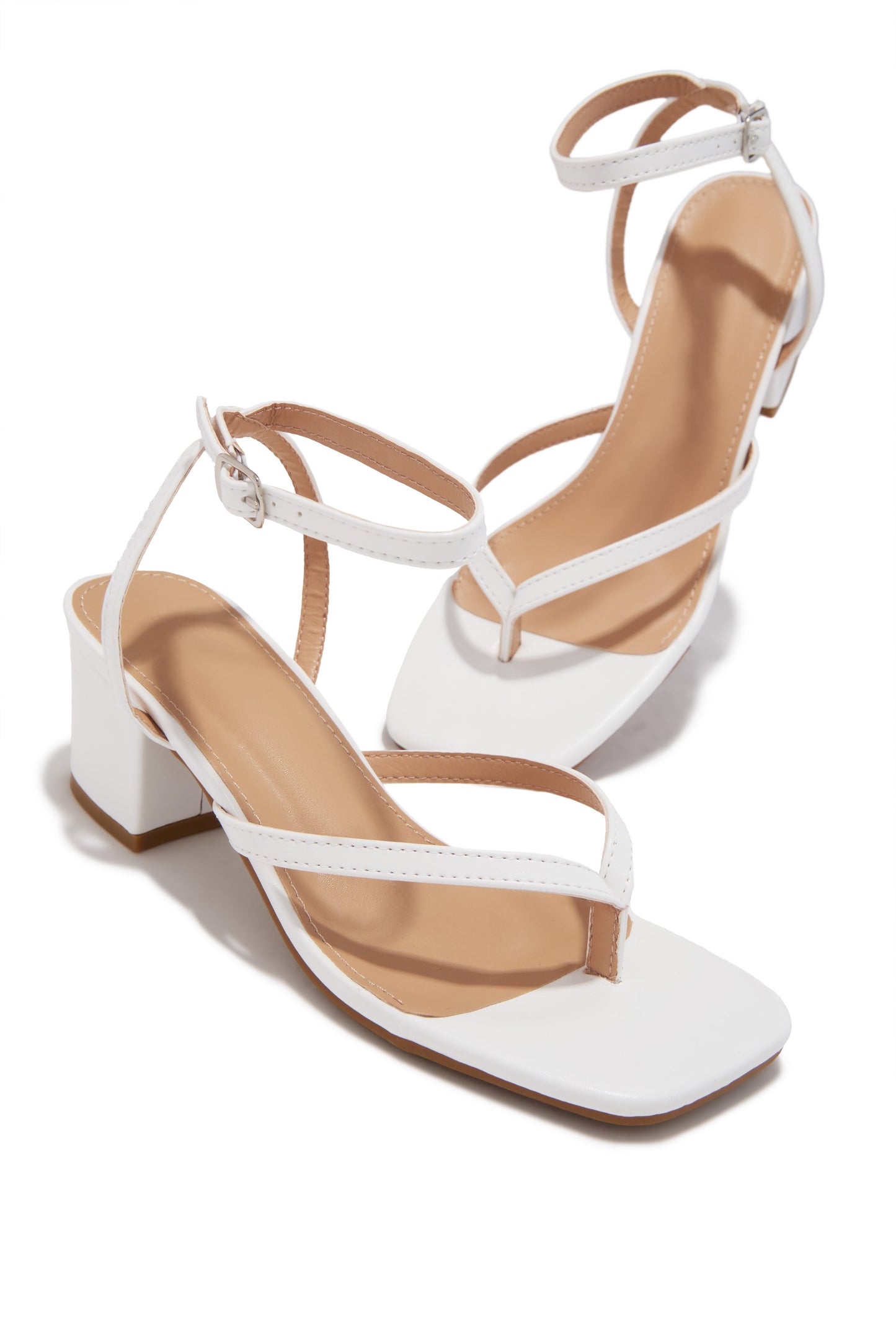 Letty Chunky Mid Heels - White