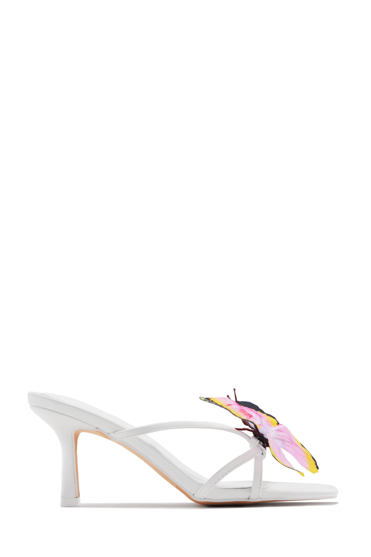Social Butterfly Mid Heel Mules - White