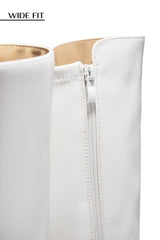 Colette Wide Fit Block Heel Boots - White
