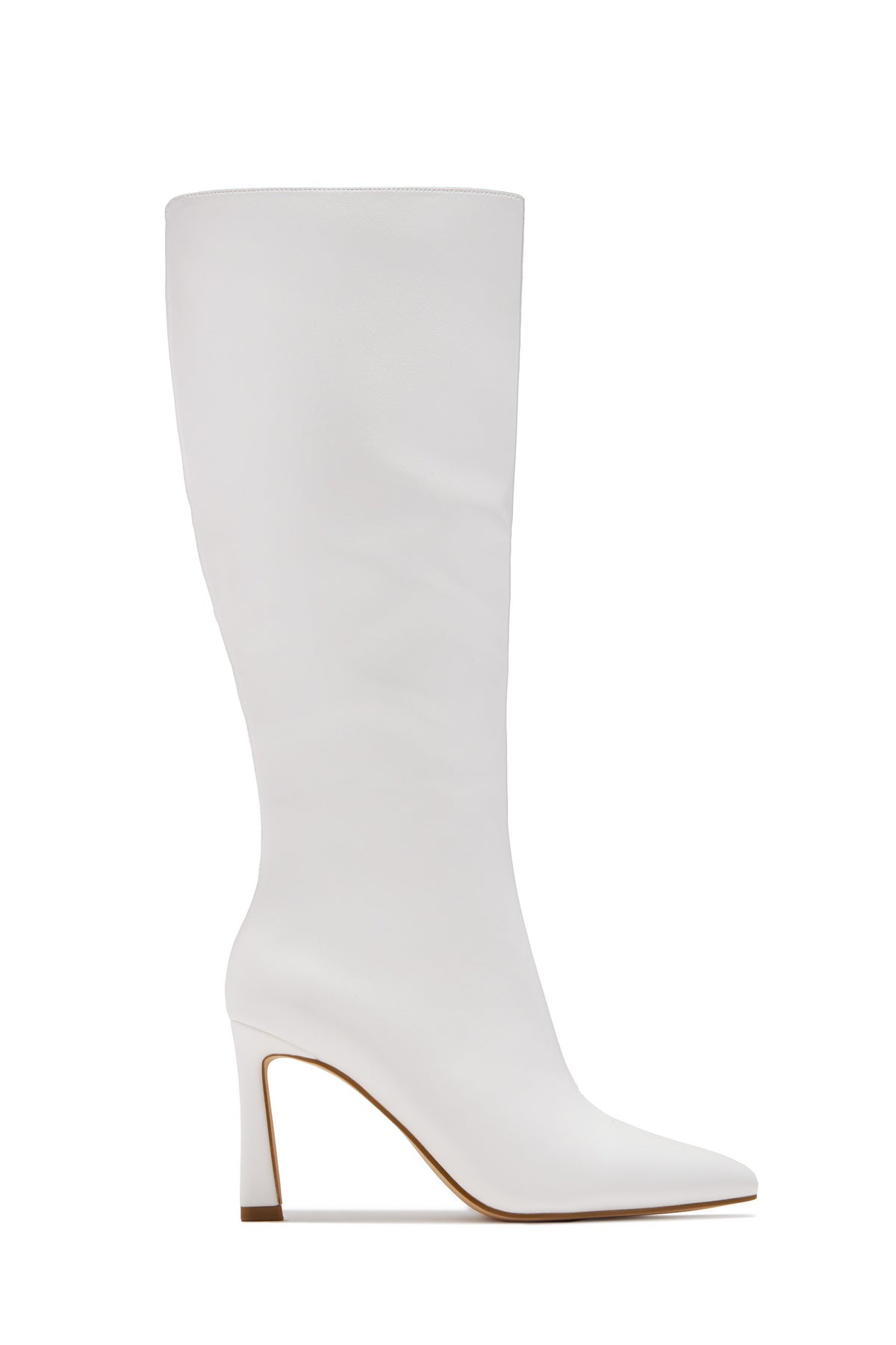 Kymmie Below The Knee Heel Boots - White