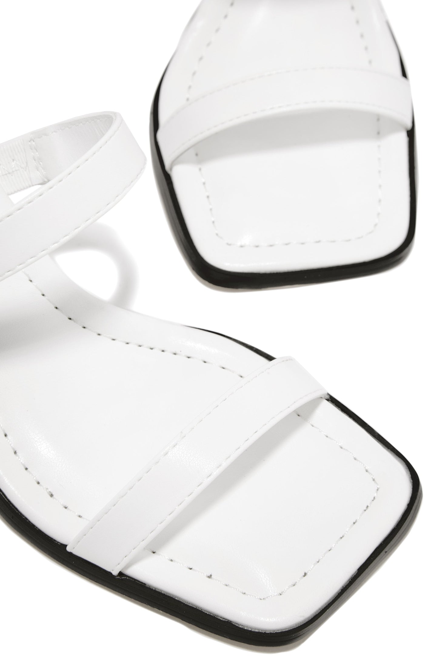 Raylen Mid Heel Mules - White