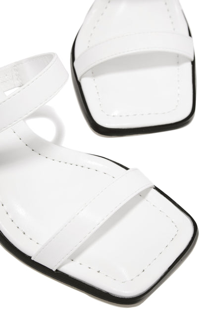 Raylen Mid Heel Mules - White