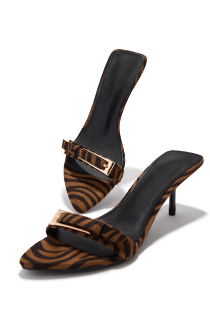 Karyn Mid Heel Mules - Tiger